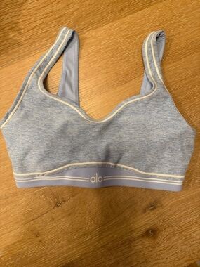 ALO Soft Heart Throb Bra (Seashell Blue Heather, M)